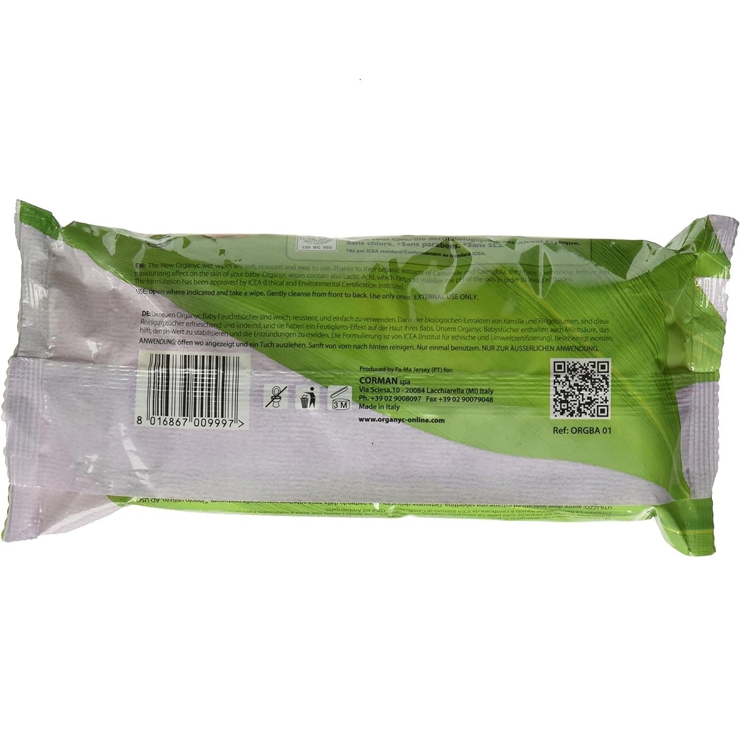 Baby Wipes 60 Wipes Per Pack - Organyc - Cotton Wipes - Eco Natural Products