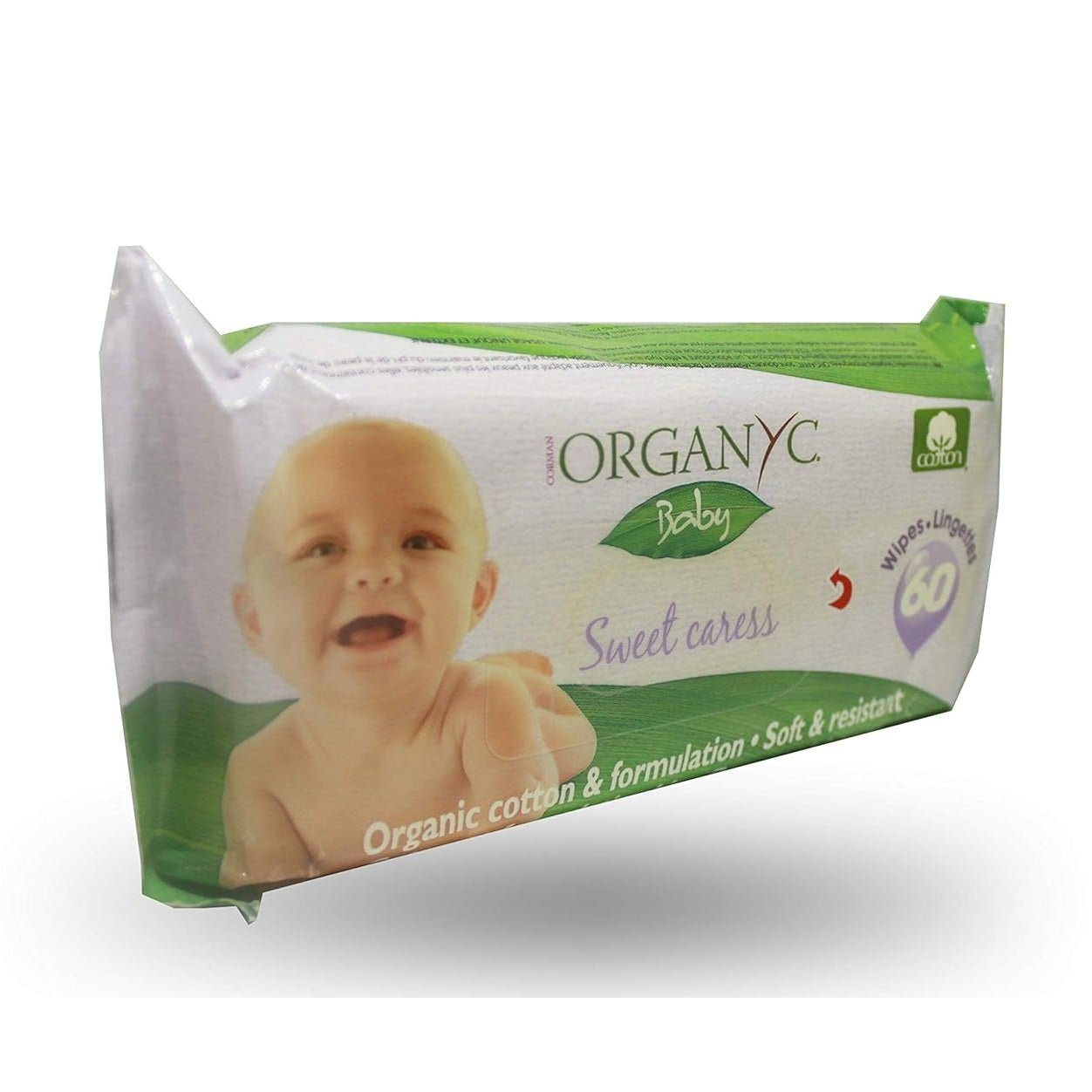 Baby Wipes 60 Wipes Per Pack - Eco Natural Products - Organyc - Cotton Wipes