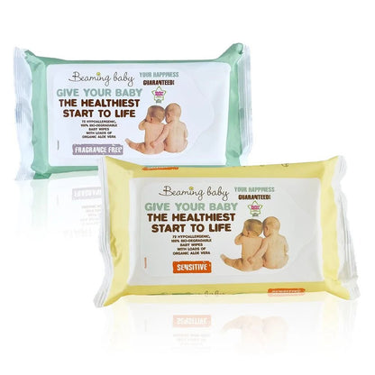 Baby Wipes Fragrance Free 72 Wipes - Beaming Baby - Baby Wipes - Eco Natural Products