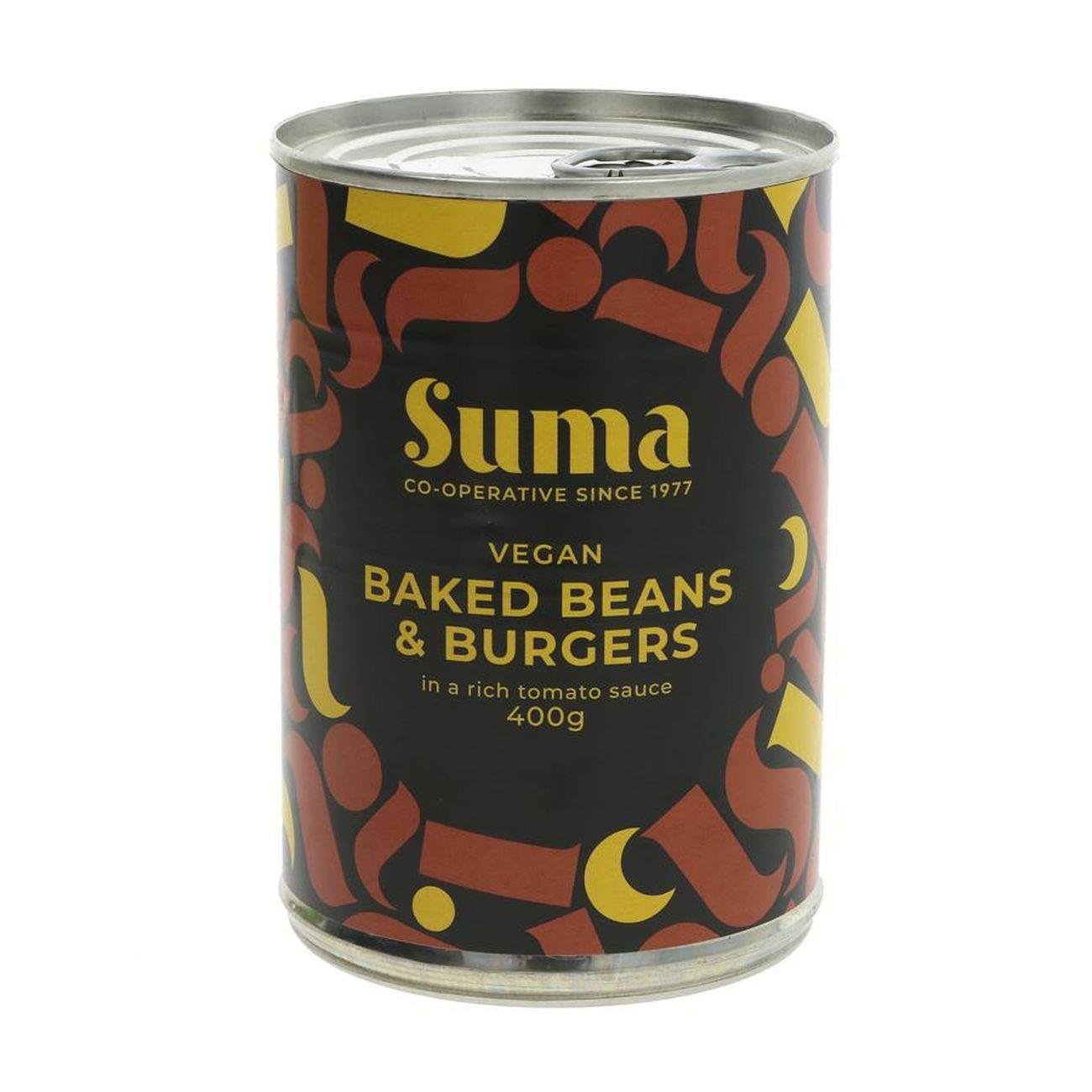 Baked Beans & Vegan Burgers 400g BBE 02.2024 - Suma - Food - Eco Natural Products