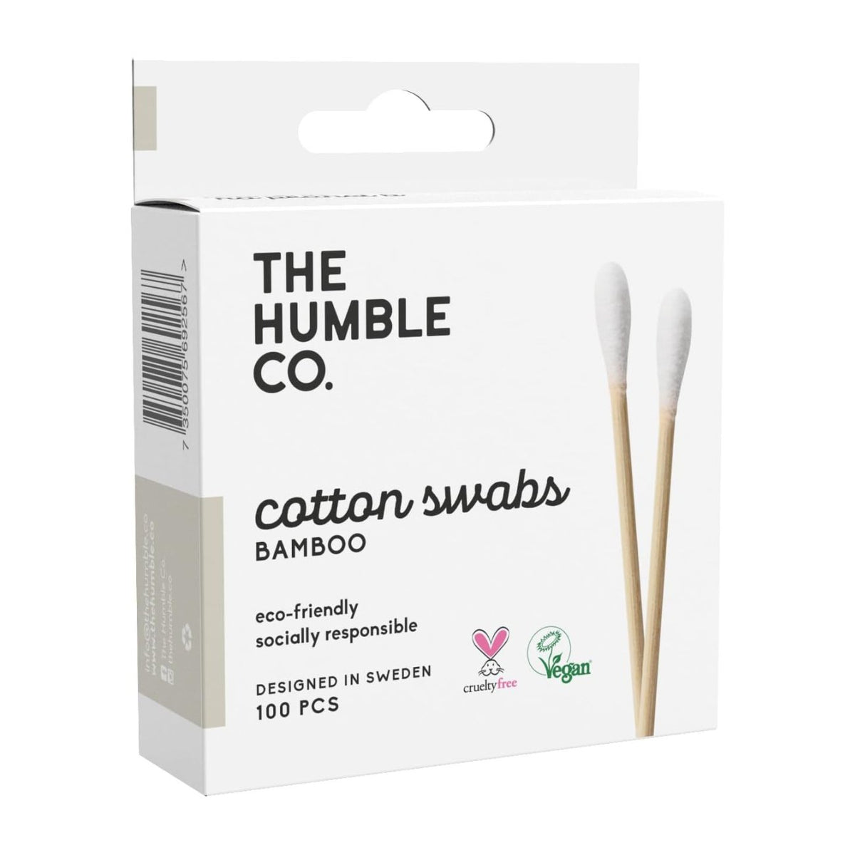 Bamboo Cotton Swabs White 100 pieces - Humble Brush - Cotton Swabs - Eco Natural Products