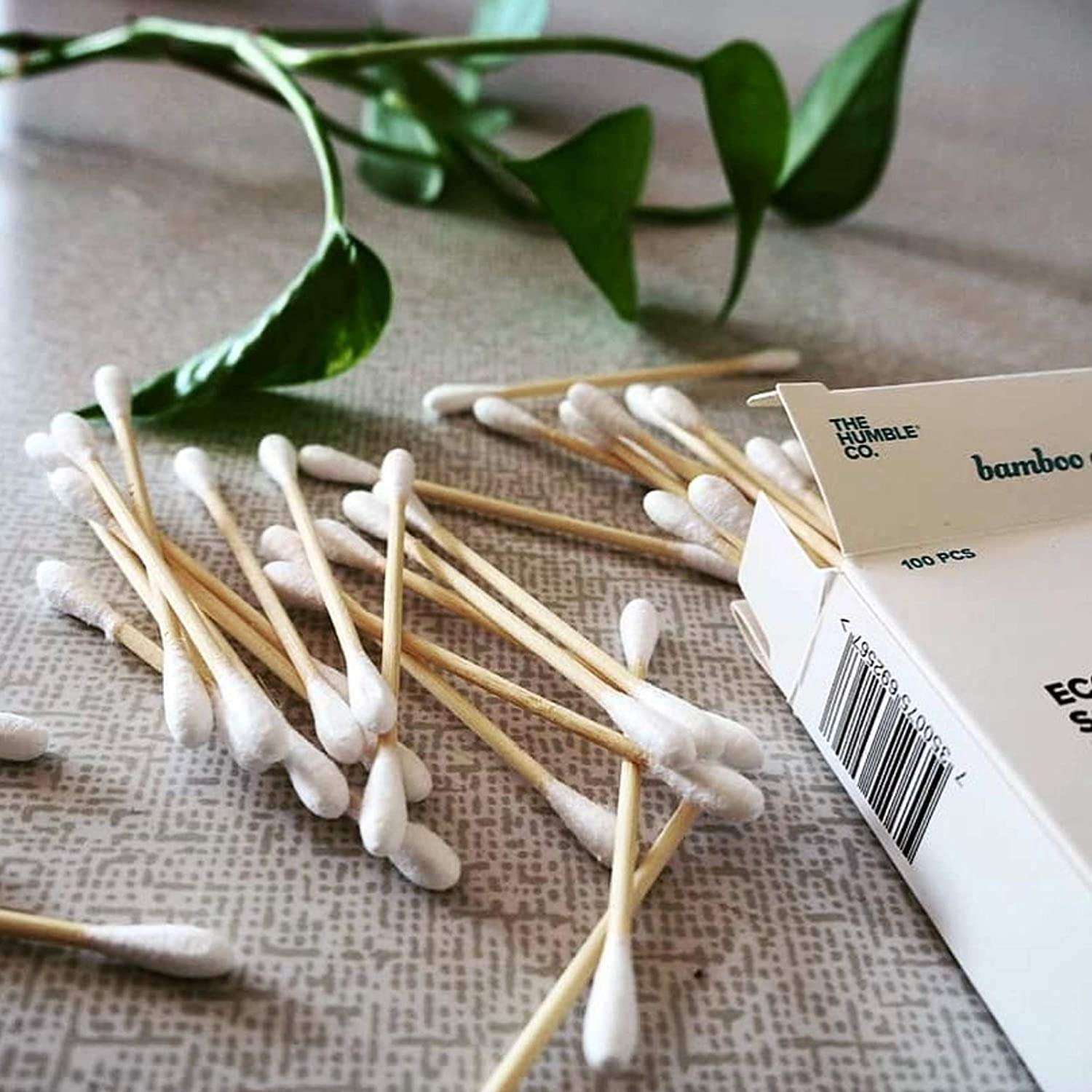 Bamboo Cotton Swabs White 100 pieces - Humble Brush - Cotton Swabs - Eco Natural Products