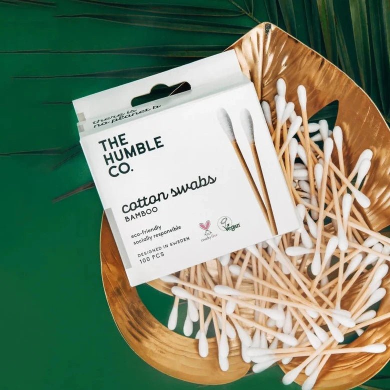 Bamboo Cotton Swabs White 100 pieces - Eco Natural Products - Humble Brush - Cotton Swabs