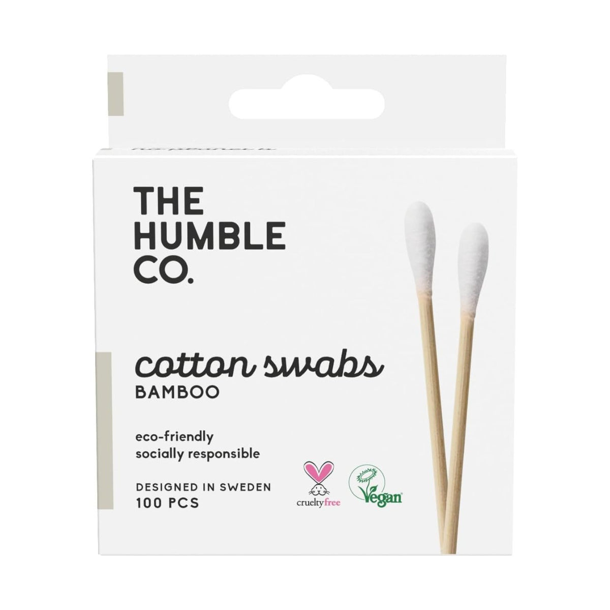 Bamboo Cotton Swabs White 100 pieces - Humble Brush - Cotton Swabs - Eco Natural Products