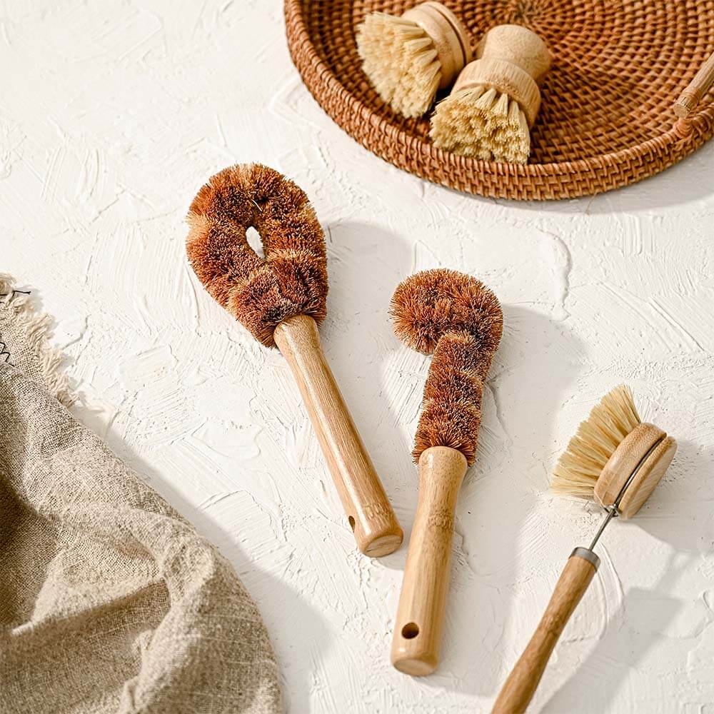 Bamboo Dish Brush Long Handle - Eco Natural Products - Washing Up Brush - Eco Natural Products