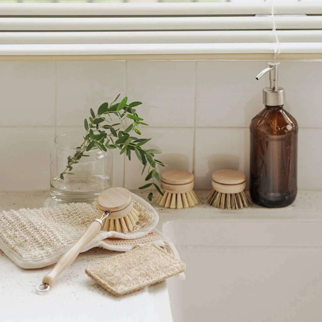 Bamboo Dish Brush Long Handle - Eco Natural Products - Eco Natural Products - Washing Up Brush