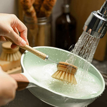 Bamboo Dish Brush Long Handle - Eco Natural Products - Washing Up Brush - Eco Natural Products