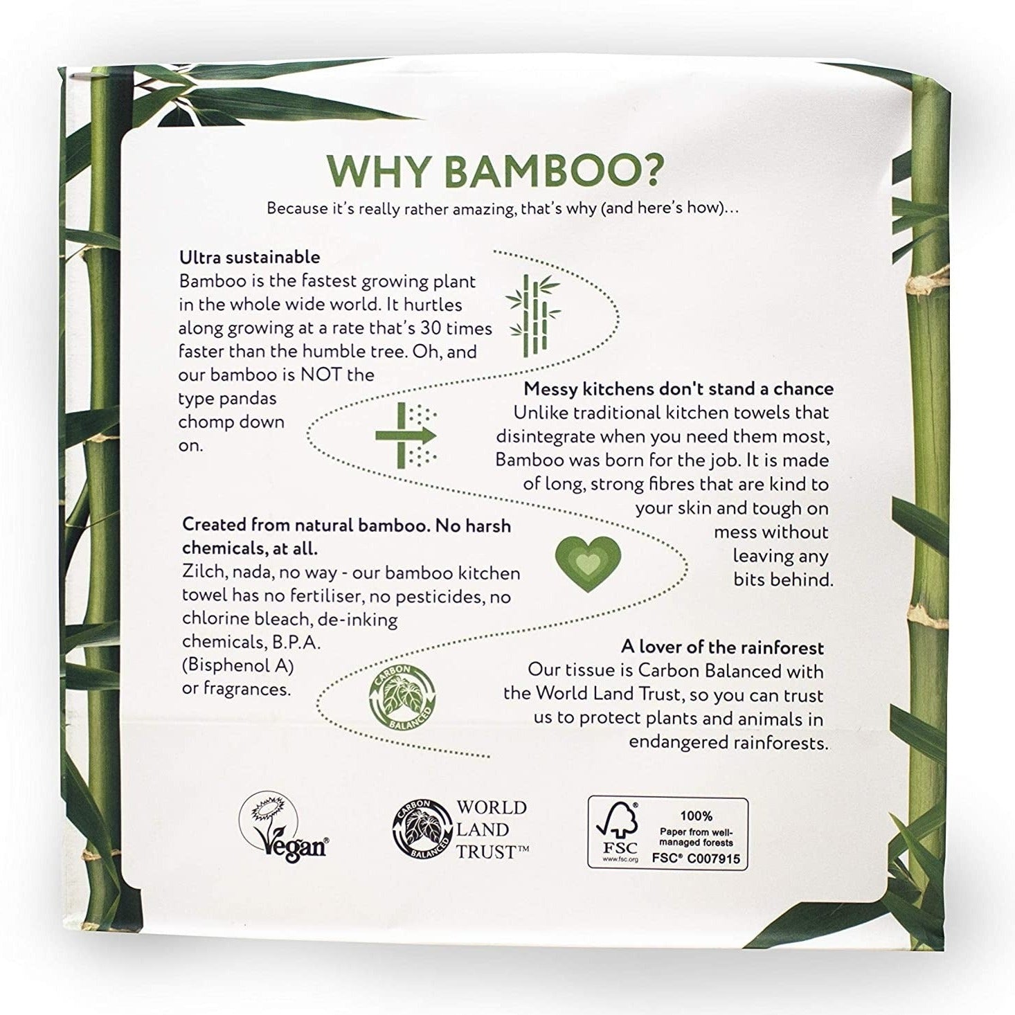 Bamboo Kitchen Towel 200 Sheets 2 Rolls - Cheeky Panda - Kitchen Towels - Eco Natural Products