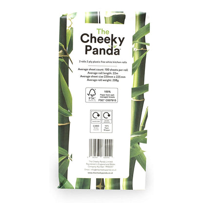 Bamboo Kitchen Towel 200 Sheets 2 Rolls - Cheeky Panda - Kitchen Towels - Eco Natural Products