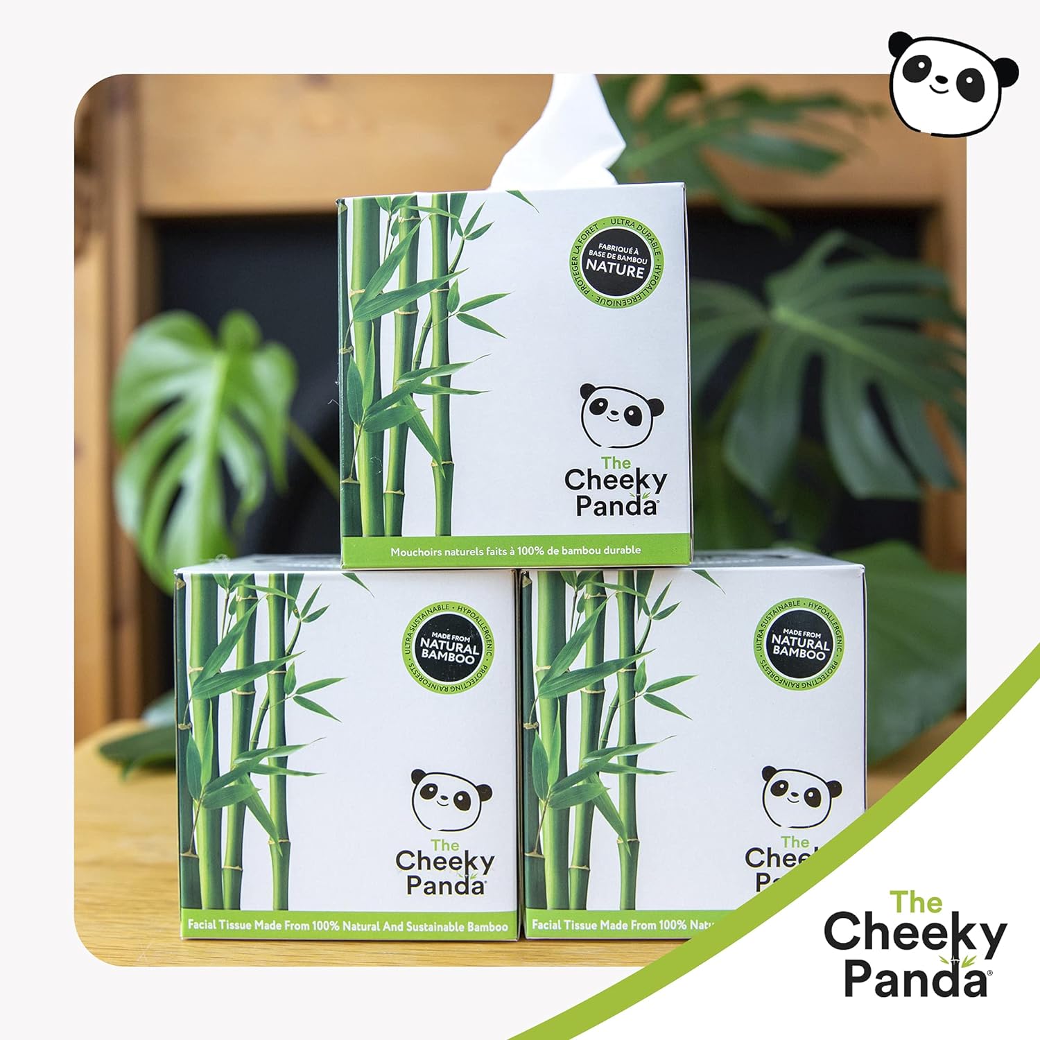 Bamboo Luxury Facial Tissue Cube 3PLY 56 Sheets - Eco Natural Products - Cheeky Panda - Facial Tissues