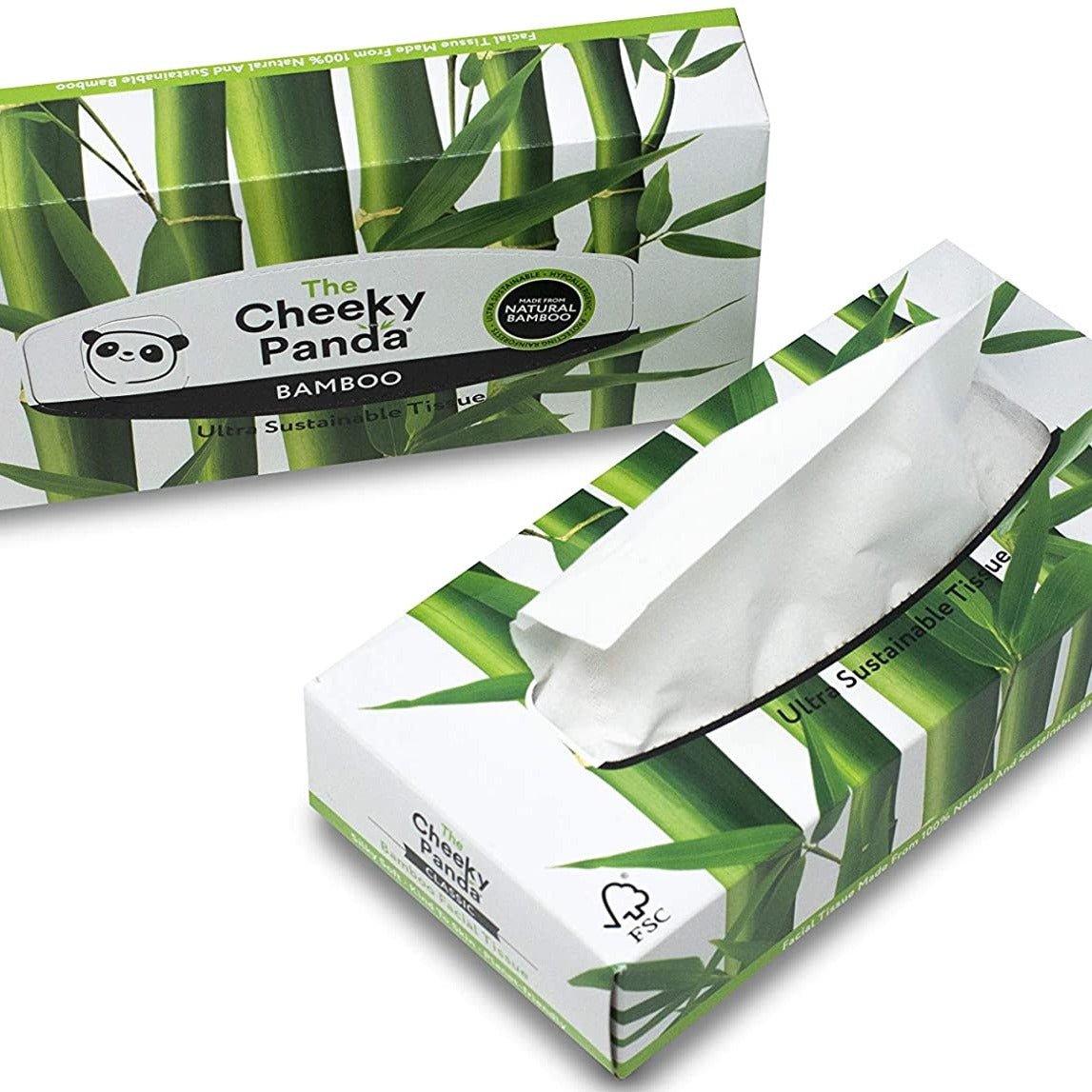 Bamboo Luxury Facial Tissue Flat Box 3PLY 80 Sheets - Cheeky Panda - Facial Tissues - Eco Natural Products