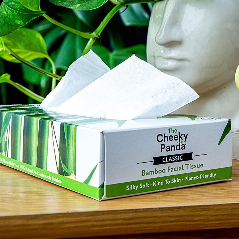 Bamboo Luxury Facial Tissue Flat Box 3PLY 80 Sheets - Eco Natural Products - Cheeky Panda - Facial Tissues