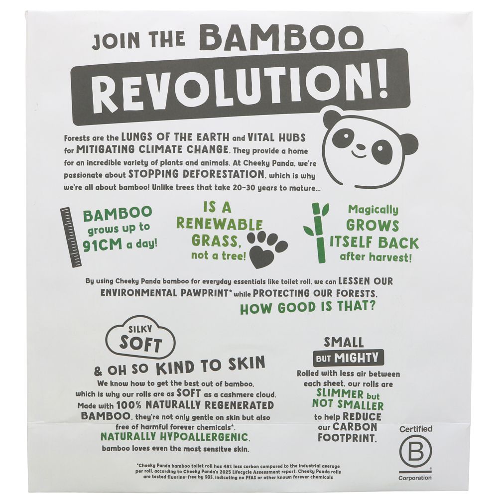 Bamboo Luxury Toilet Tissue 3PLY 190 Sheets 9 Rolls - Cheeky Panda - Toilet Tissue - Cheeky Panda