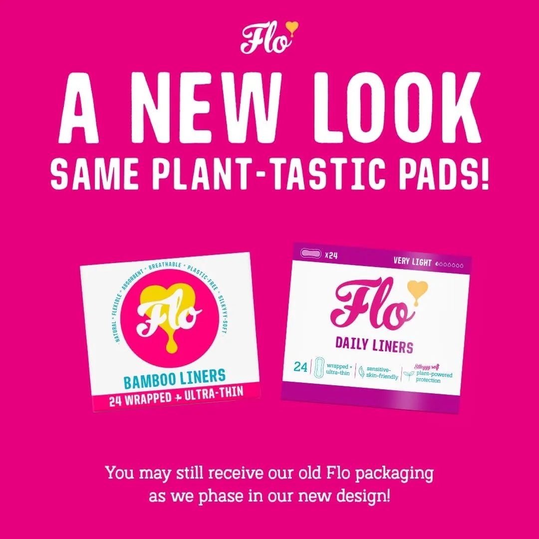 Bamboo Pantyliners 24 in a Pack Plastic Free - Here We Flo - Feminine Sanitary Supplies - Here We Flo