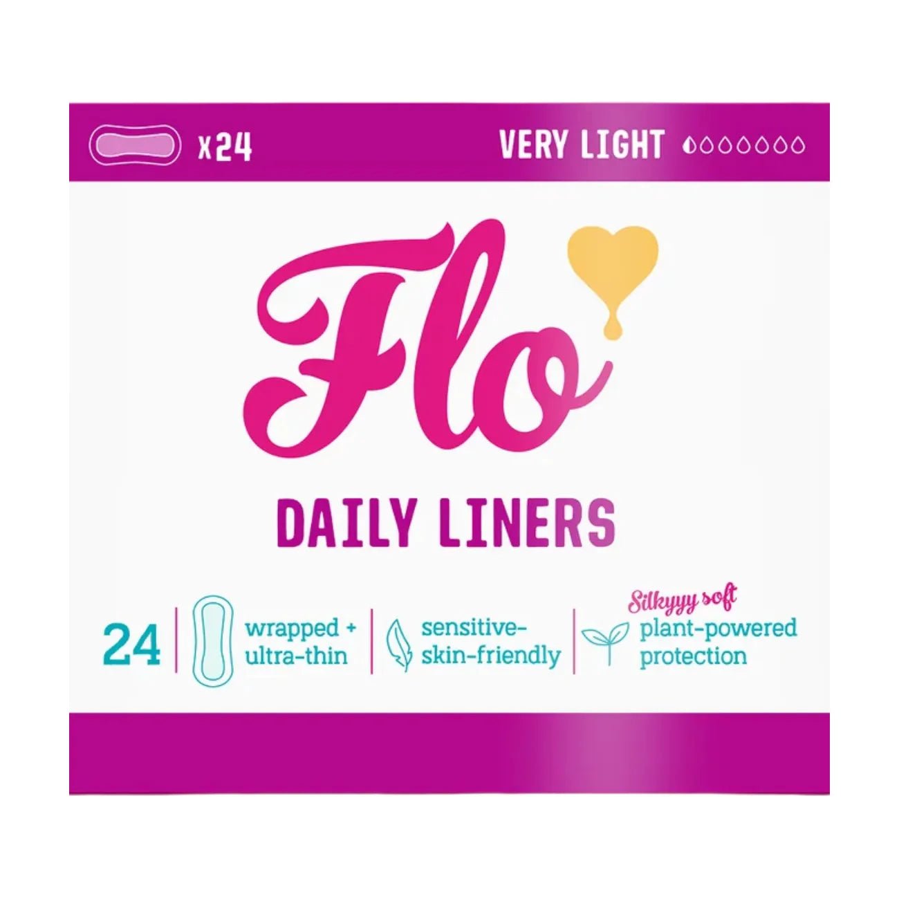 Bamboo Pantyliners 24 in a Pack Plastic Free - Here We Flo - Feminine Sanitary Supplies - Here We Flo
