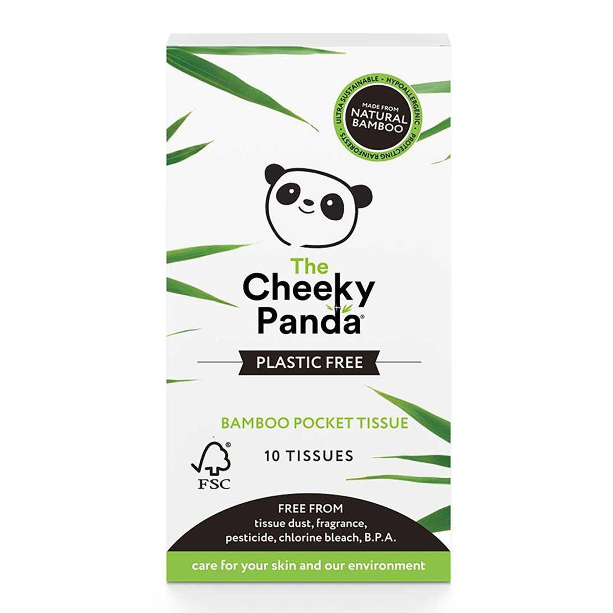 Bamboo Pocket Tissue 10 Tissues - Cheeky Panda - Pocket Tissue - Eco Natural Products