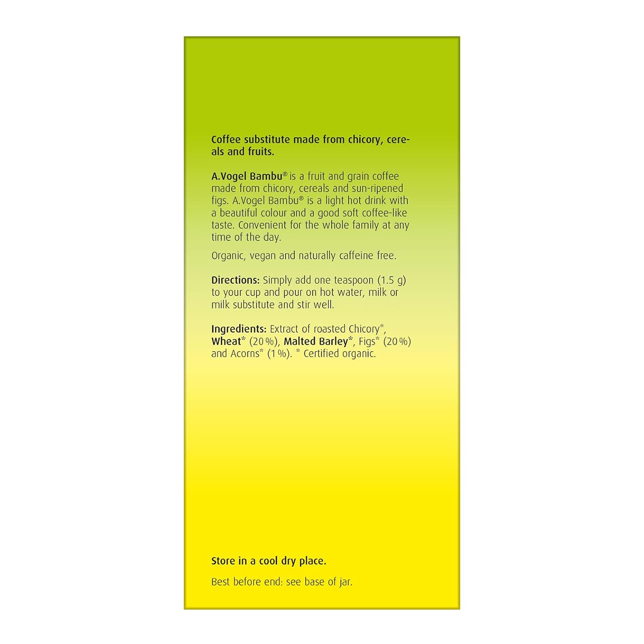 Bambu Instant Coffee Substitute 100g/200g - A. Vogel - Instant Coffee - A. Vogel