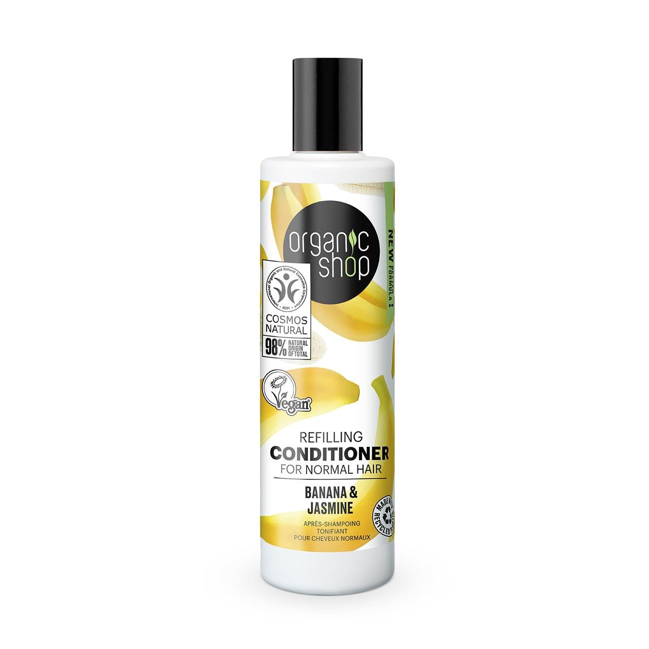 Banana and Jasmine Refilling Conditioner for Normal Hair 280 ml - Organic Shop - Conditioner - Eco Natural Products