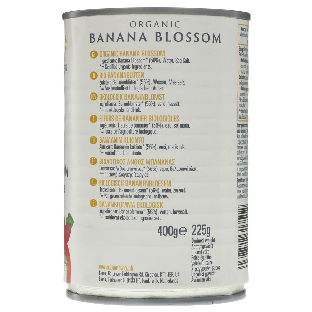 Banana Blossom in Brine 400g - Biona - Preserved Vegetables - Eco Natural Products