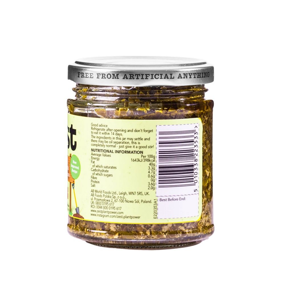 Basil Pesto 165g - Zest - Sauce - Eco Natural Products