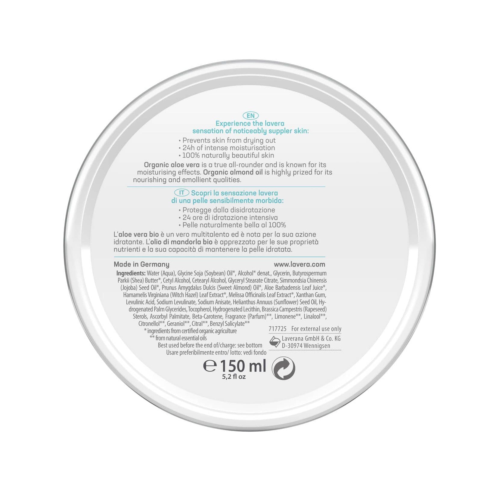 Basis Sensitive All Round Cream 150ml - Eco Natural Products - Lavera - ultra - intensive care