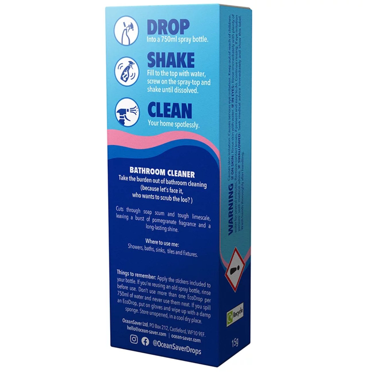 Bathroom Refill Drop Bathroom 750ml - Eco Natural Products - OceanSaver - Household Cleaner