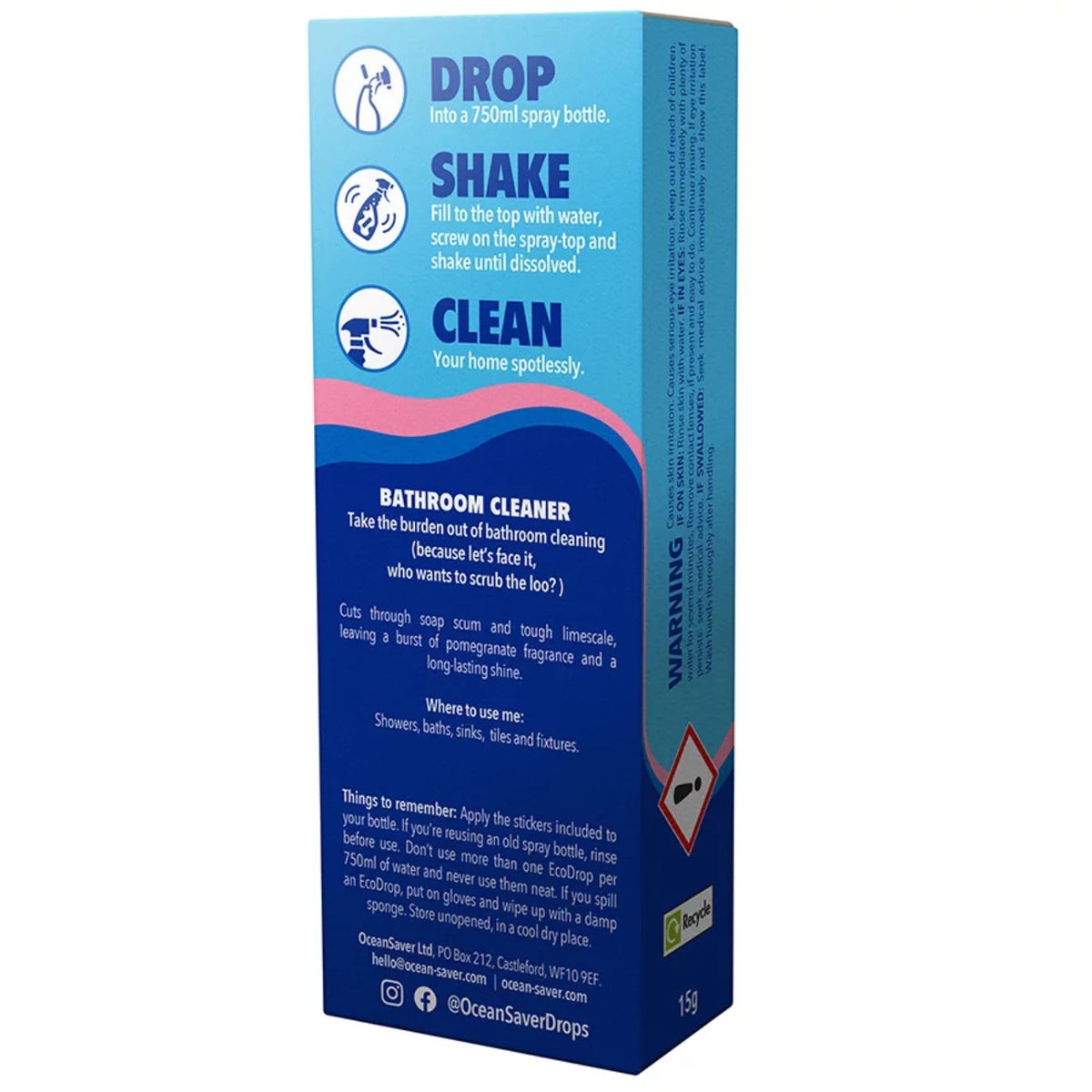 Bathroom Refill Drop Bathroom 750ml - OceanSaver - Household Cleaner - Eco Natural Products