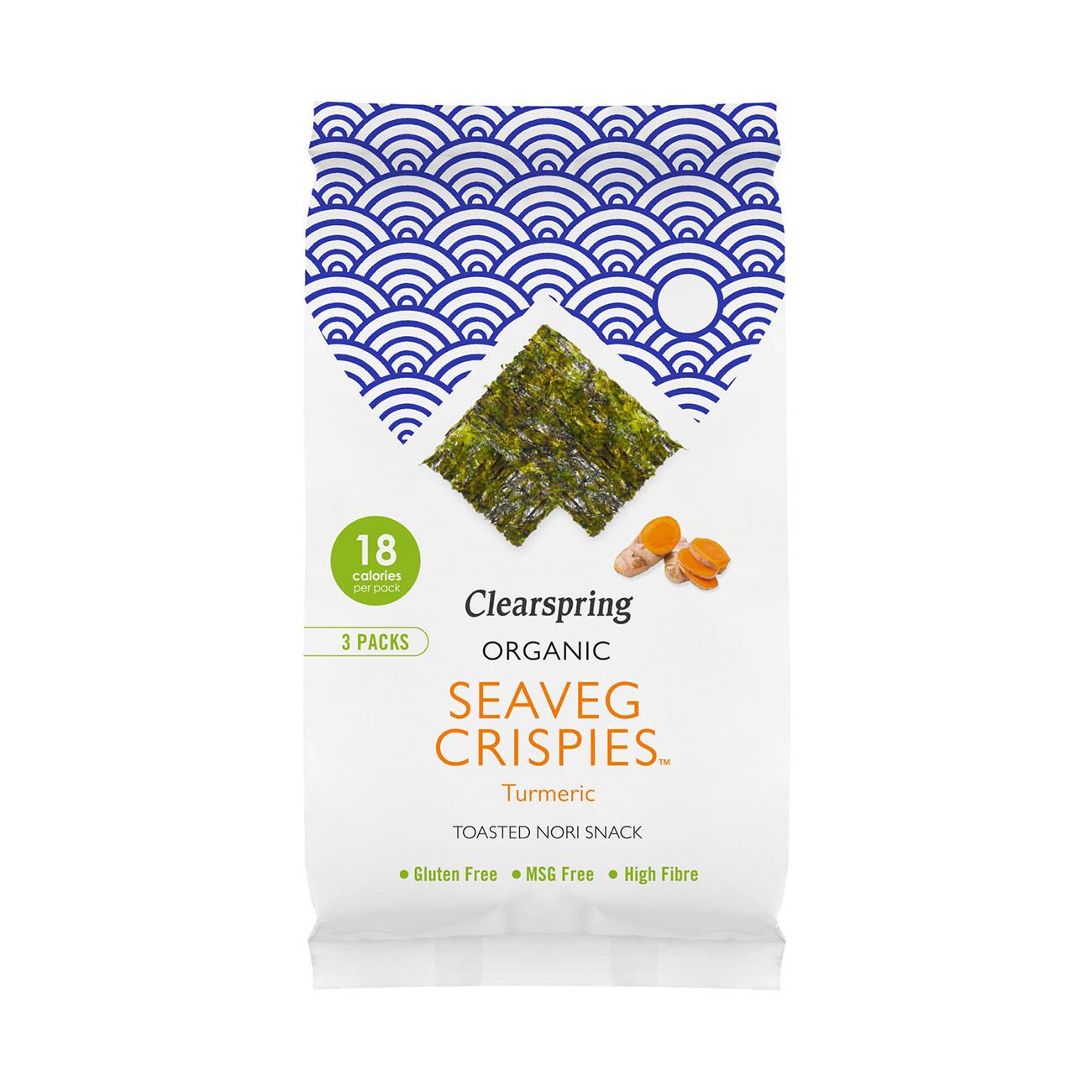 Organic Seaveg Crispies Turmeric Sea Vegetable 4g BBE.9.01.2024