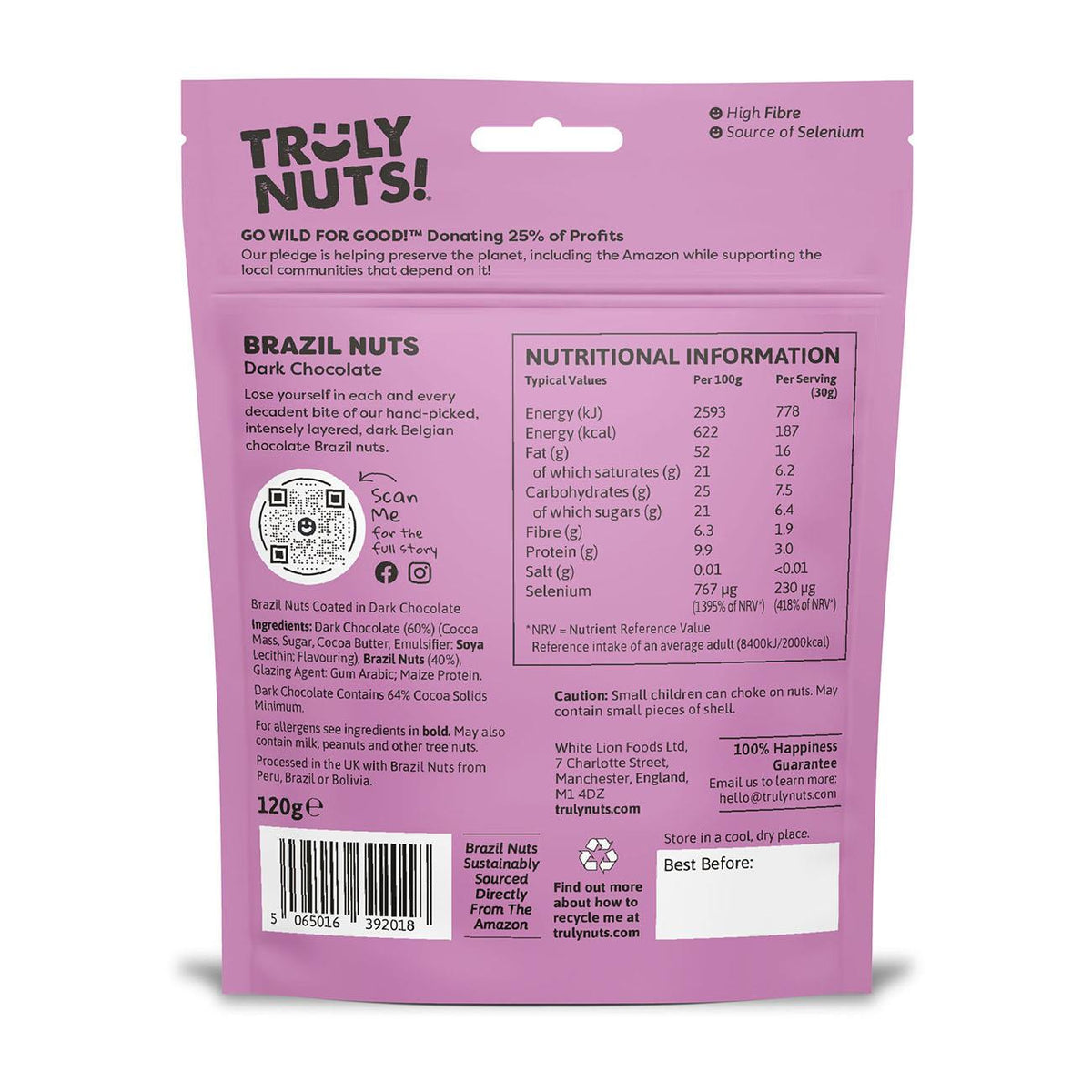 Belgian Dark Chocolate Brazil Nuts 120g - Truly Nuts! - Chocolate - Eco Natural Products