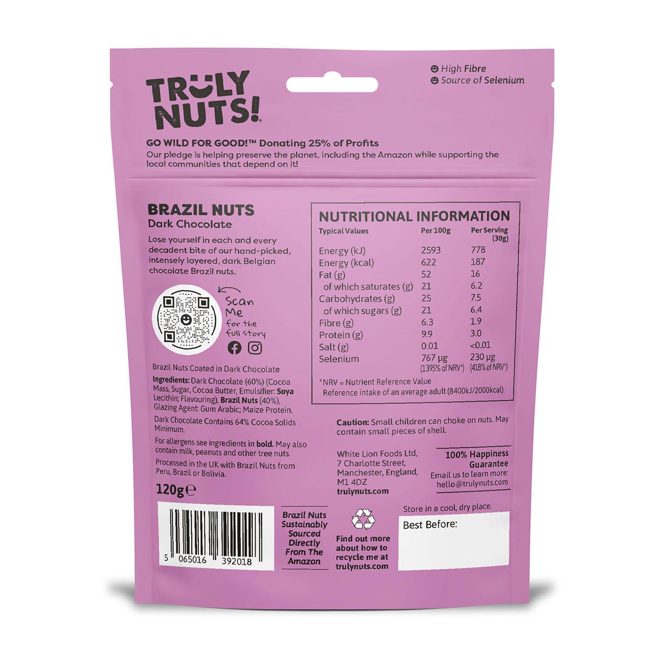 Belgian Dark Chocolate Brazil Nuts 120g - Truly Nuts! - Chocolate - Eco Natural Products