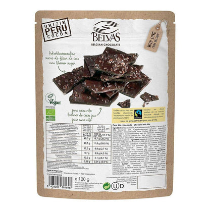 Belgian Thins Dark Chocolate 85% Coco Blossom Sugar 120g - Belvas - Food - Eco Natural Products