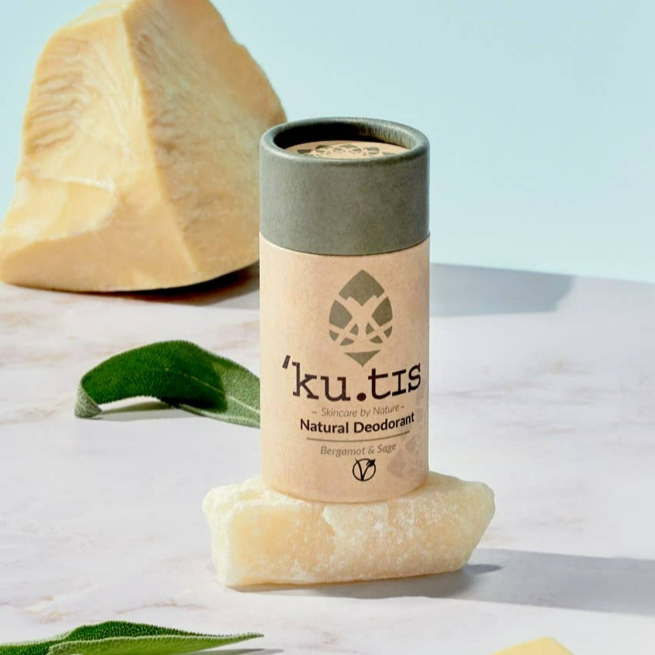 Bergamot and Sage Deodorant Vegan 55g - Kutis Skincare - Deodorant - Eco Natural Products