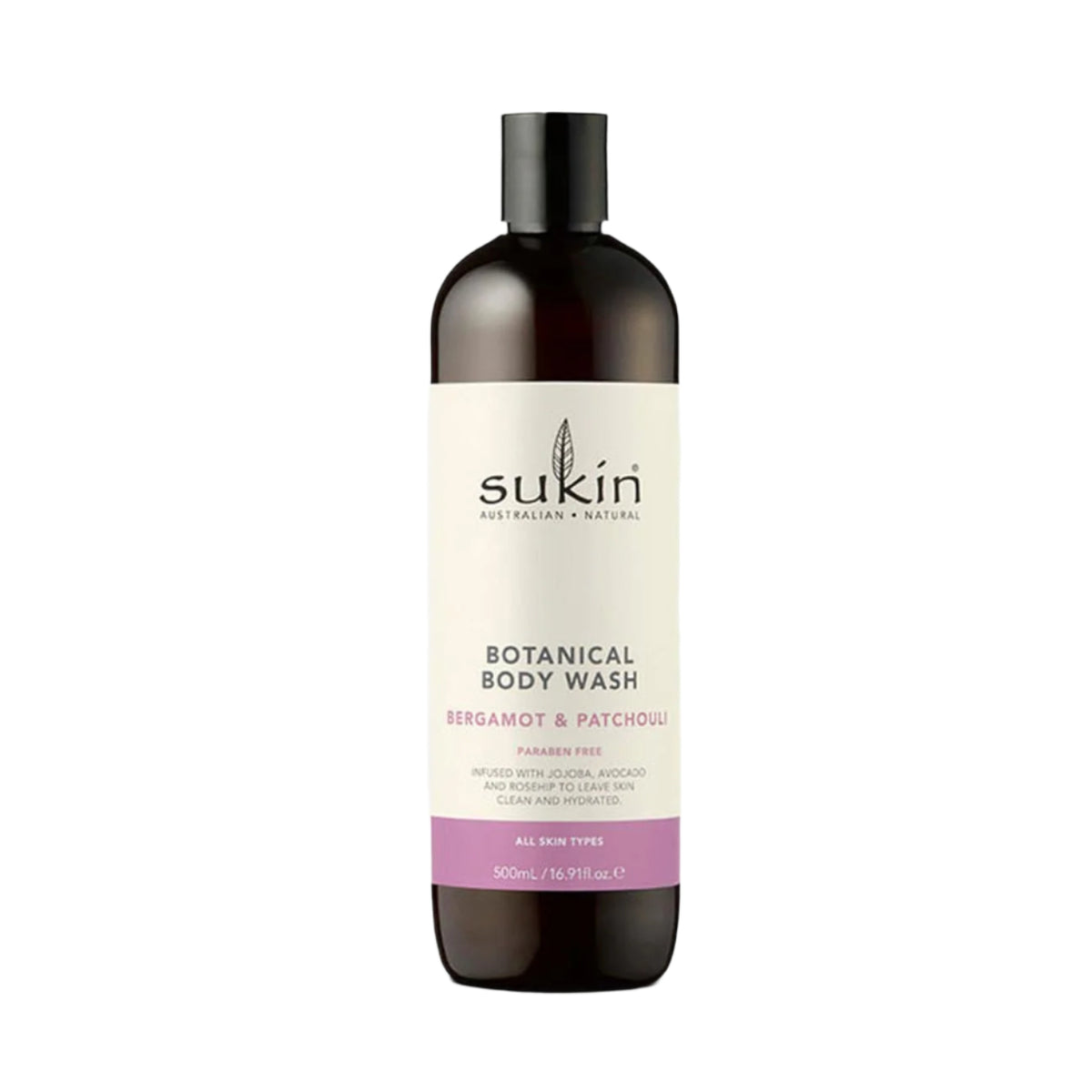 Bergamot & Patchouli Botanical Body Wash 500ml - Sukin - Body wash - Eco Natural Products