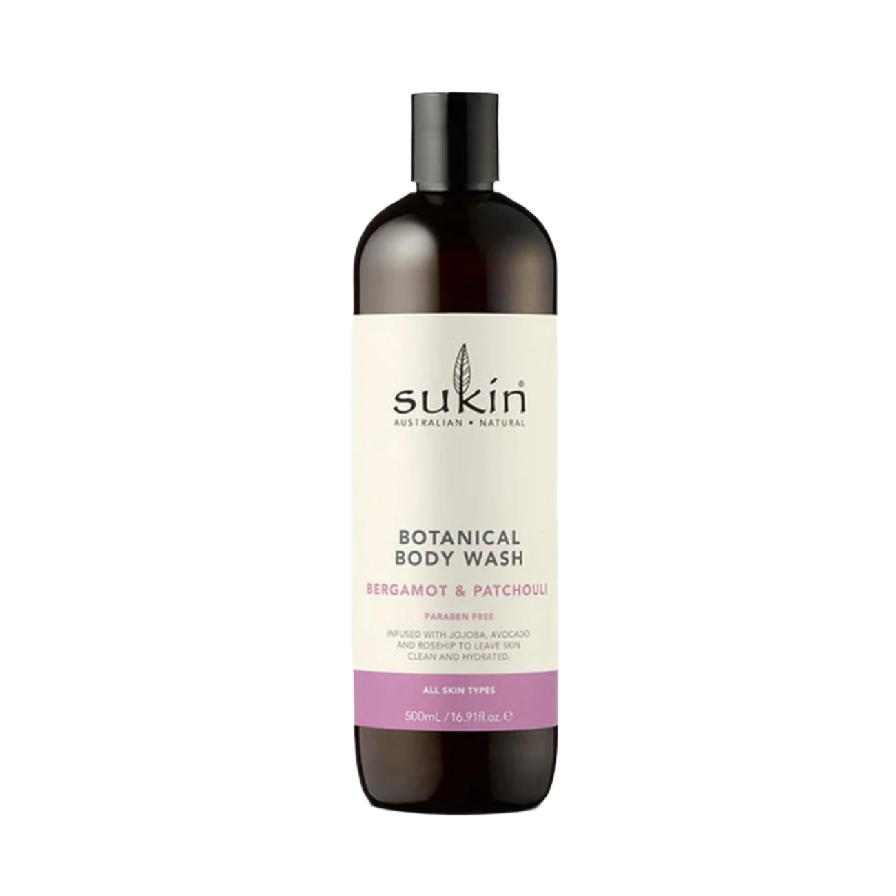 Bergamot & Patchouli Botanical Body Wash 500ml - Sukin - Body wash - Eco Natural Products