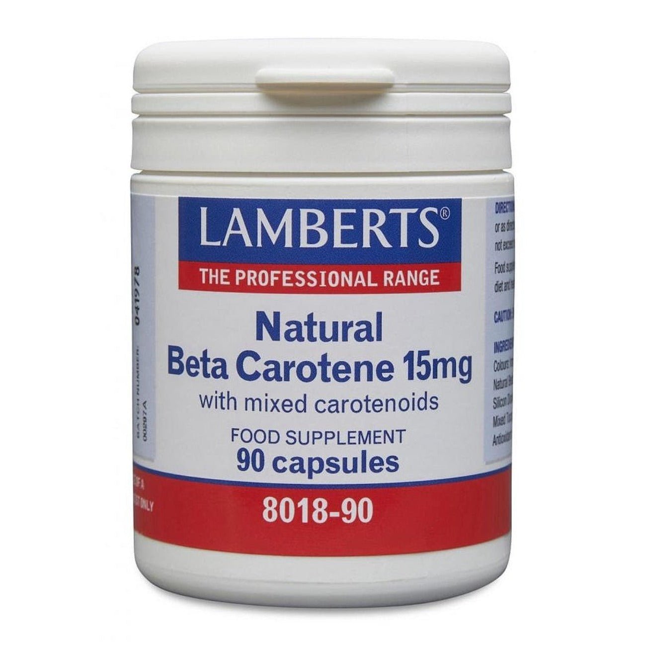 Beta Carotene 15mg 90 Capsules - Eco Natural Products - Lamberts - Food Supplement