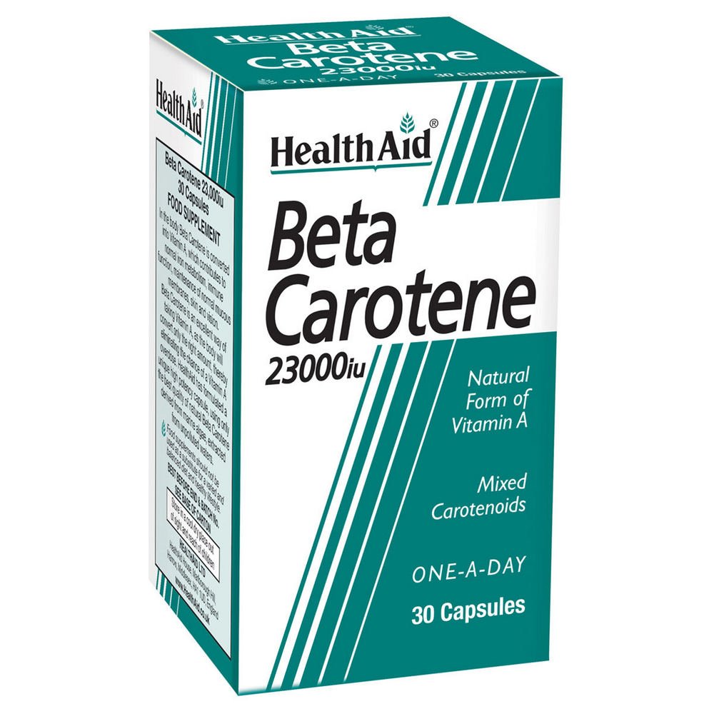 Beta - Carotene (Natural) 15mg 30 Capsules - Eco Natural Products - HealthAid - Food Supplement