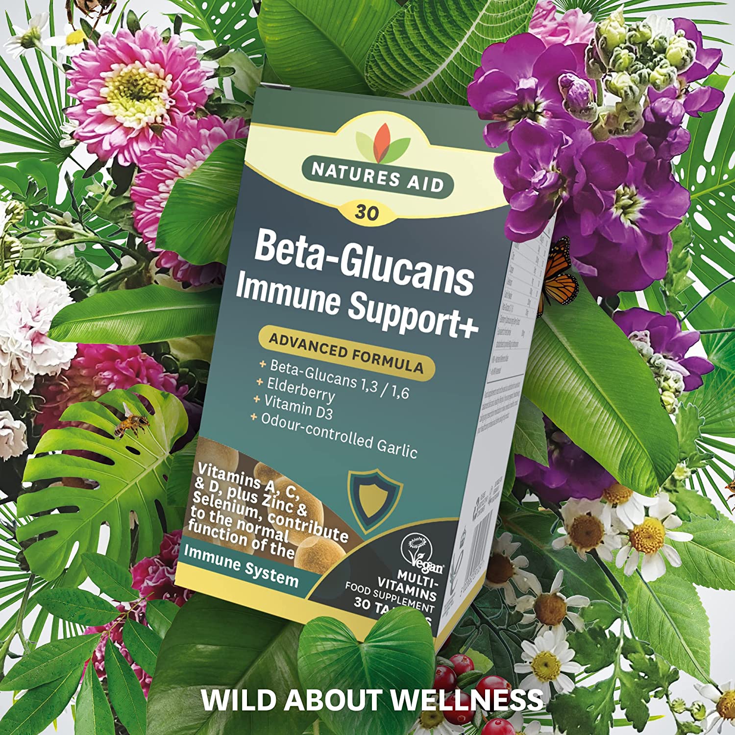 Beta - Glucans Immune Support + 30 Capsules - Natures Aid - Vitamins & Supplements - Eco Natural Products