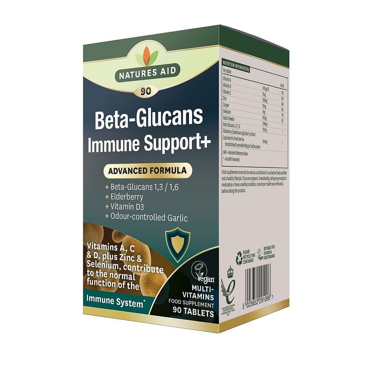 Beta - Glucans Immune Support + 90capsules - Natures Aid - Vitamins & Supplements - Eco Natural Products