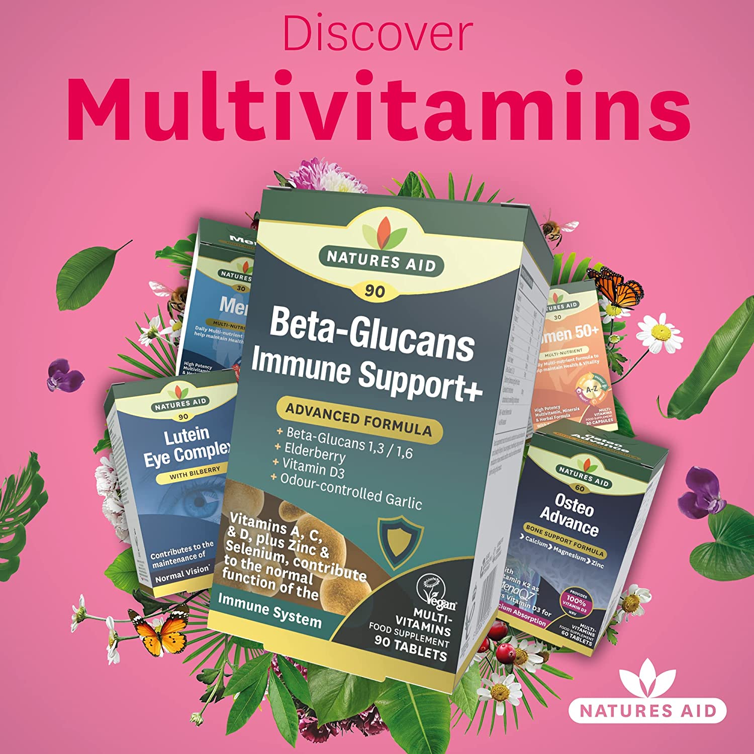 Beta - Glucans Immune Support + 90capsules - Natures Aid - Vitamins & Supplements - Eco Natural Products