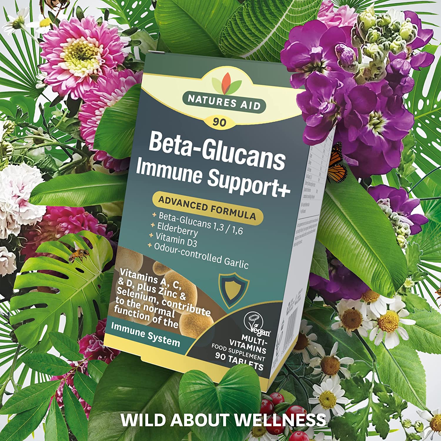 Beta - Glucans Immune Support + 90capsules - Eco Natural Products - Natures Aid - Vitamins & Supplements