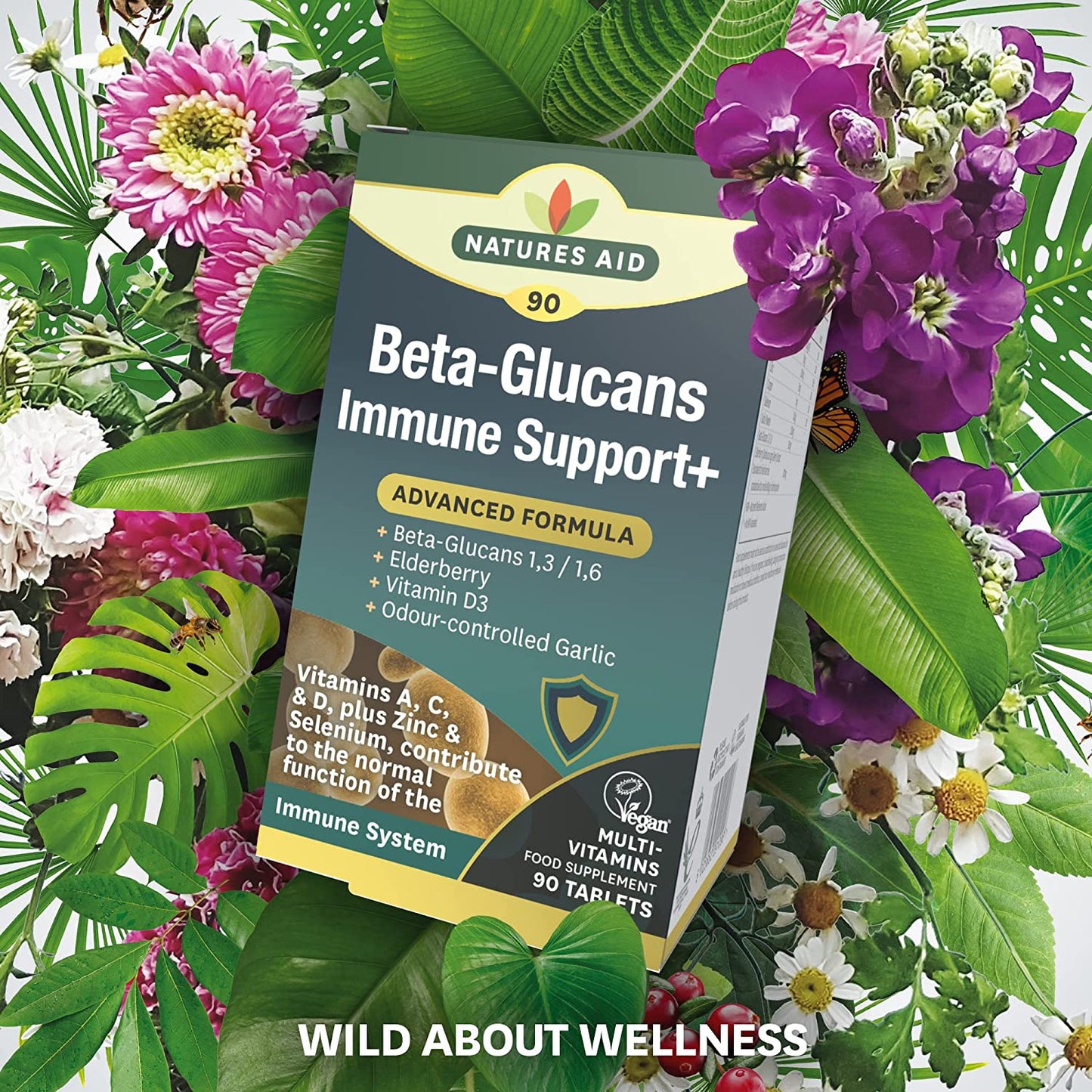 Beta - Glucans Immune Support + 90capsules - Natures Aid - Vitamins & Supplements - Eco Natural Products