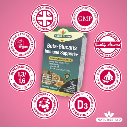 Beta - Glucans Immune Support + 90capsules - Natures Aid - Vitamins & Supplements - Eco Natural Products