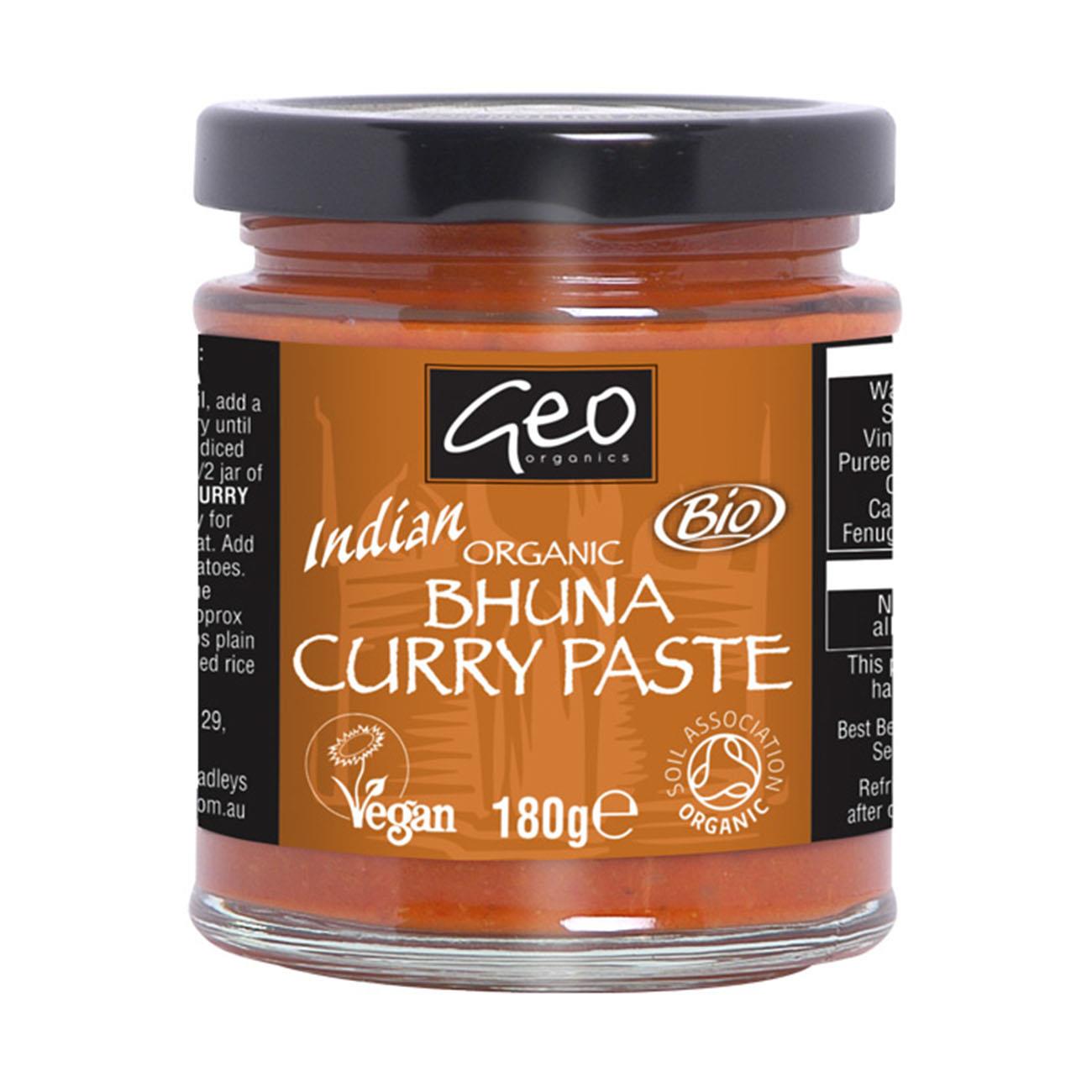 Bhuna India Curry Paste 180g BBE 02.2025 - Geo Organics - Curry Pastes - Eco Natural Products