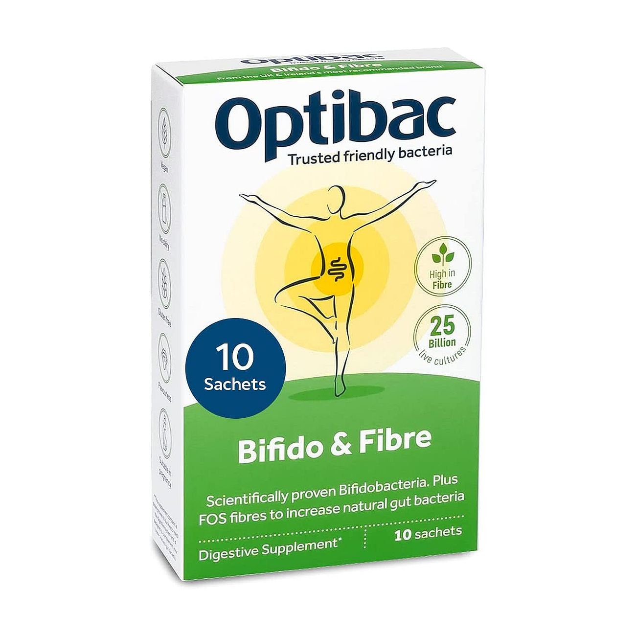 Bifidobacteria and Fibre 10 Sachets - OptiBac Probiotics - Vitamins & Supplements - Eco Natural Products