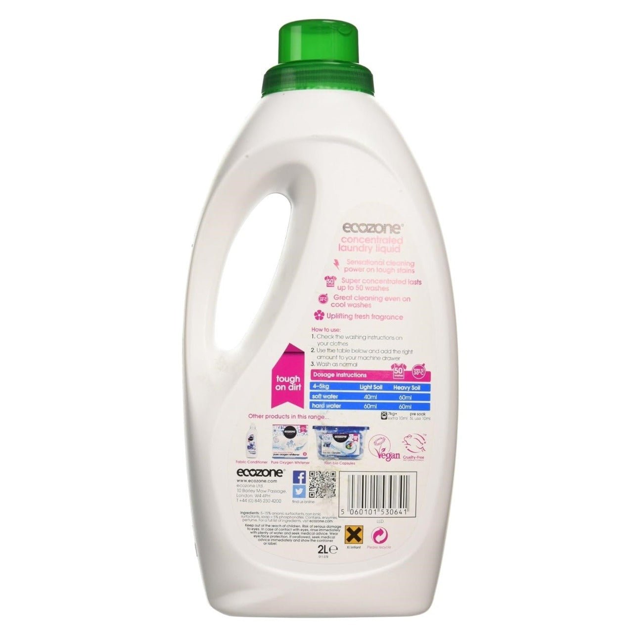 Bio Laundry Liquid Concentrated 50 Washes 2l - Ecozone - Eco Natural Products