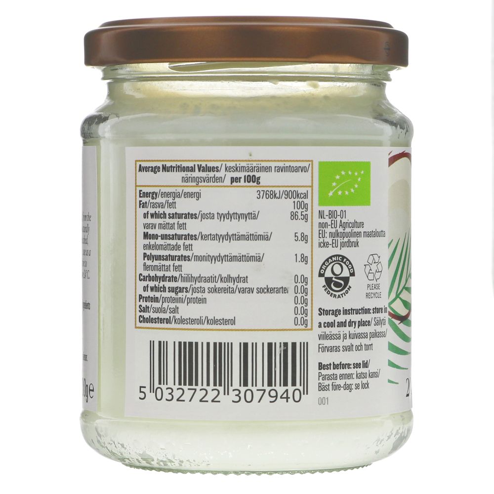Organic Raw Virgin Coconut Oil 200g