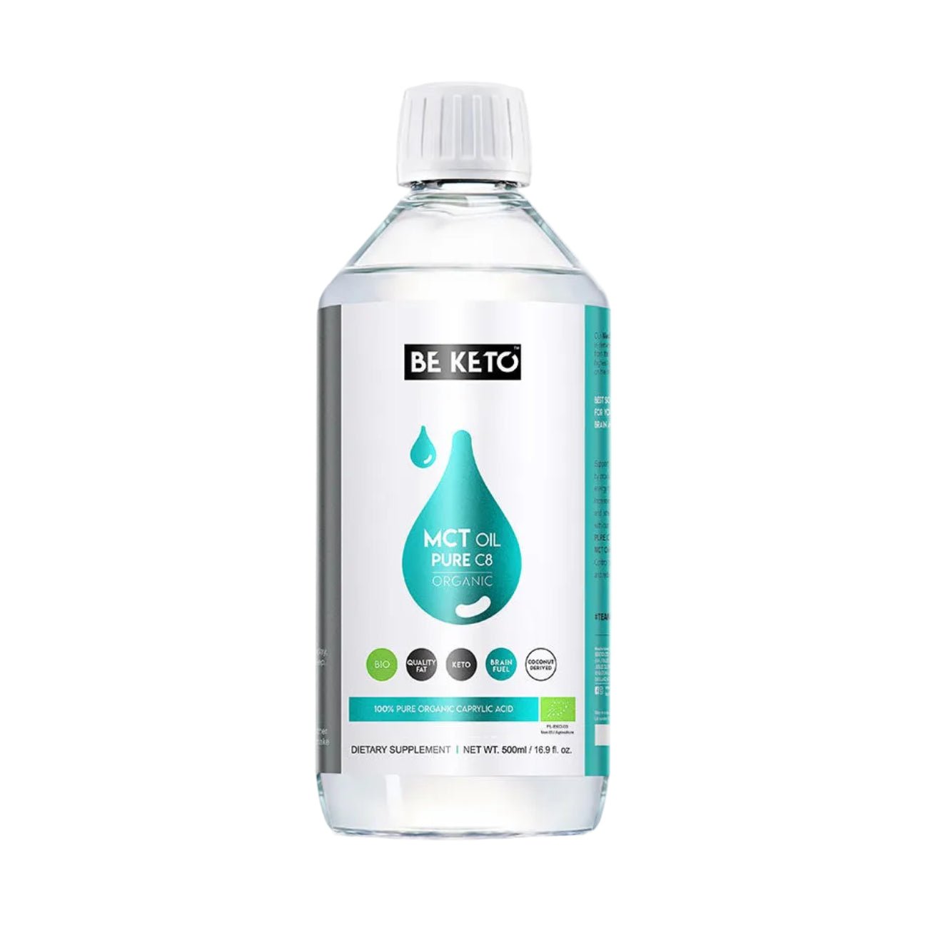 Bio Organic MCT Oil - C8 500ml - Be Keto - Food Supplements - Be Keto