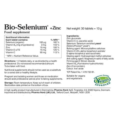 Bio - Selenium + Zinc 30 Tablets - Pharma Nord - Supplement - Eco Natural Products