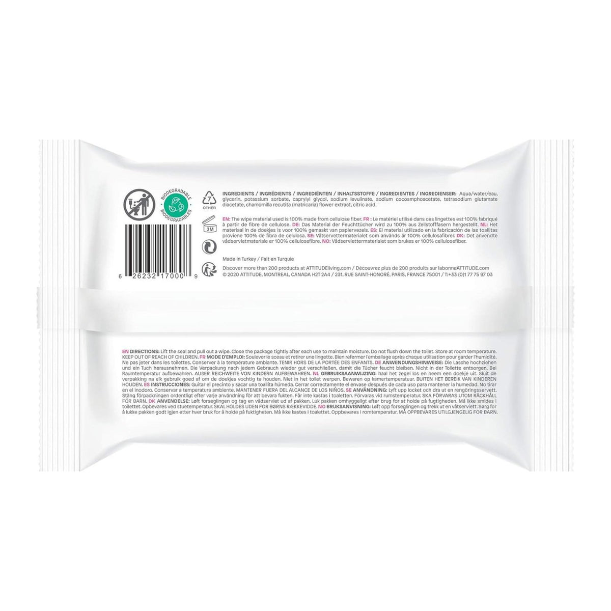 Biodegradable Baby Wipes 72 wipes - Attitude - Wipes - Eco Natural Products