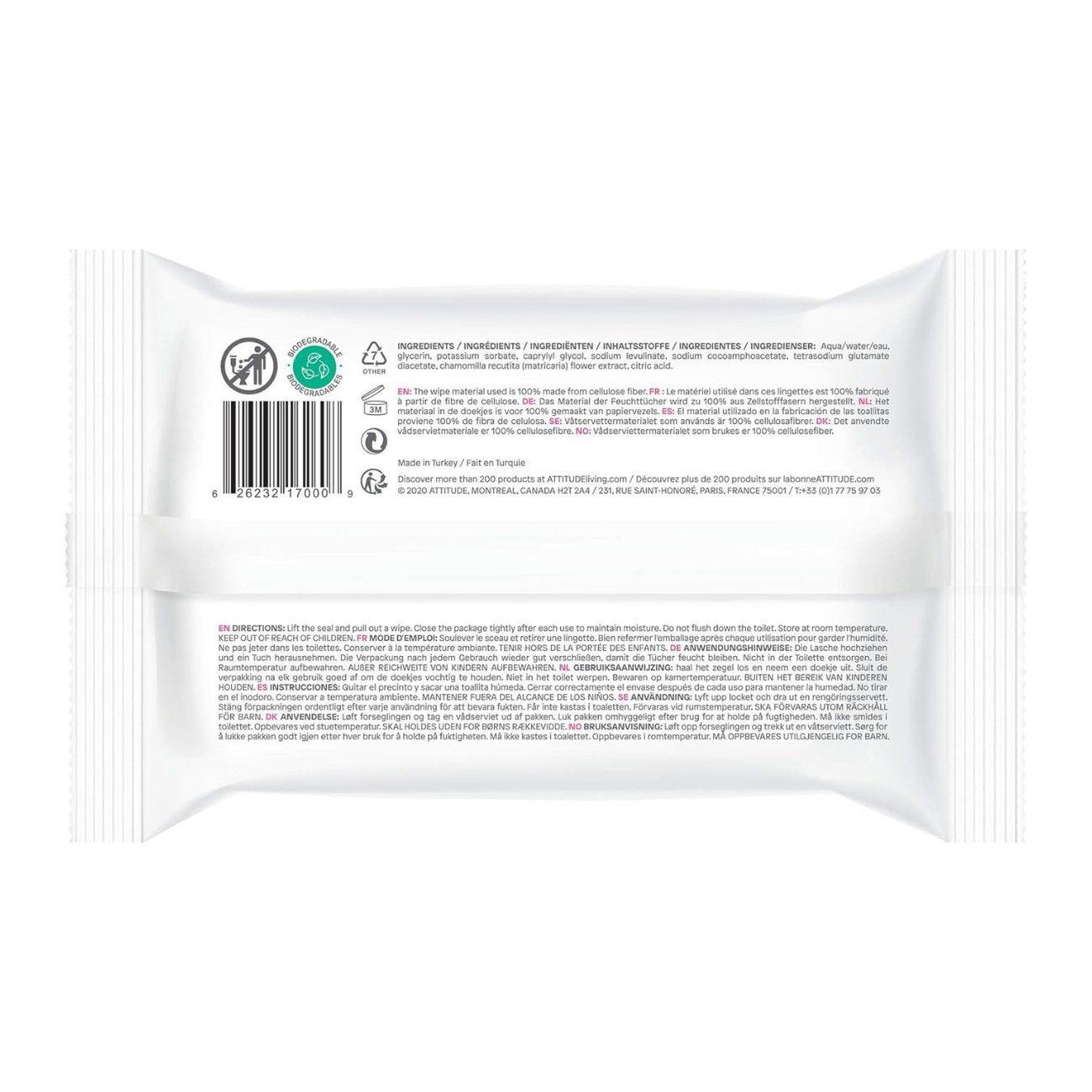 Biodegradable Baby Wipes 72 wipes - Attitude - Wipes - Eco Natural Products
